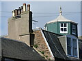NT6878 : East Lothian Townscape : Chimney stack and outlook tower at 14 and 16 Church Street, Dunbar by Richard West