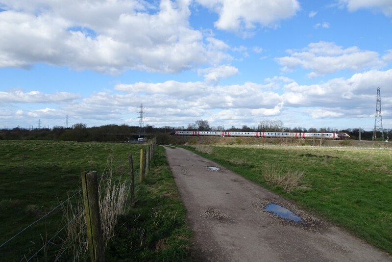 Poppleton Ings track and train on... © DS Pugh :: Geograph Britain and ...