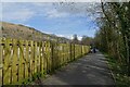 Fence along the former railway line