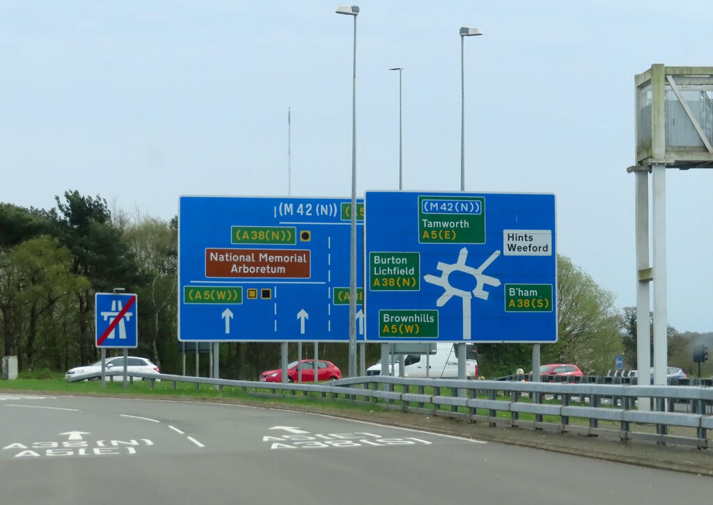 Road signs at the end of the M6 Toll © Steve Daniels :: Geograph ...