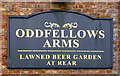 Sign on the Oddfellows Arms public house, Davenham