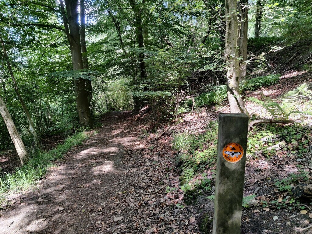 Shropshire Way marker in Benthall Edge... © Mat Fascione :: Geograph ...