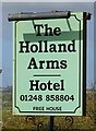 SH4772 : Sign for the Holland Arms Hotel, Pentre Berw by JThomas