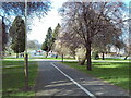 Path across Gooding Avenue roundabout, Braunstone