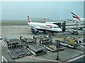 TQ0775 : Airbus A319 aircraft on stand at Heathrow Airport Terminal 3 by Graham Hogg