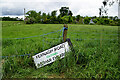 Damaged road sign along Fernagh Road