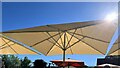 Sunshades outside the Depot Cinema and Restaurant