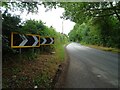 Sharp bend in the road towards Ellerdine Heath