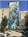 Kingfisher mural at Pounds Park, Sheffield