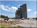 Demolition of the former tax office in Llanishen