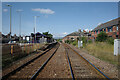 Redcar Central Railway Station seen from West Dyke Street level crossing