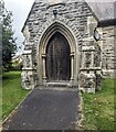 Wooden door, Cwmbach, Powys