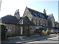 The lodge and the old Congregational church