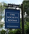 Sign for the Society Rooms, Macclesfield