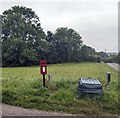 Queen Elizabeth II postbox on grass,  Llandenny Walks, Monmouthshire