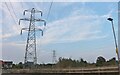 Serious pylons by King George Avenue, Biddenham