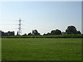 Fields and pylon, Little Leigh