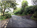 Llwybr ceffyl yn gadael yr heol / Bridleway exits the road