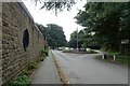 Road to the car park in Horsforth Hall Park