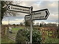 Sign at rural road junction