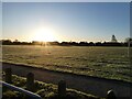 January morning at playing fields in Shawbury, Shropshire