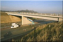 SE4334 : 'Roman Road' Bridge, A1-M1 Link, Yorkshire by Karel Hladky