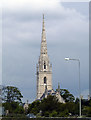 SJ0075 : Spire of the "Marble Church" at Bodelwyddan by phil smith