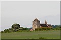 View of St Marys church, Liss across farmland.