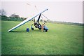 Microlight aircraft at Sandy airfield