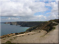 Cliffs from above Polberro Cove