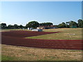 TQ2063 : Running Track at Poole Road Recreation Ground by Roger Miller