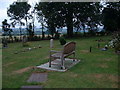 Bench captured in churchyard