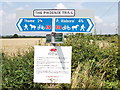 Phoenix Trail sign on former Thame to Princes Risborough railway