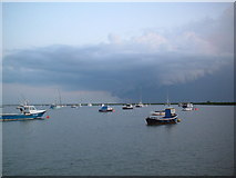 TM4249 : Storm clouds gathering at Orford Quay by Barry Hughes