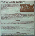 Siding Lane info board