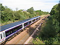 Glasgow to Edinburgh main line from Calfmuir Road Bridge, near Kirkintilloch