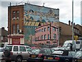 Mural on the back wall of the Hollywood East pub, Station Road, Penge.