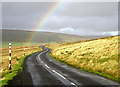 NY9927 : Rainbow over the B6278 by Andy Beecroft