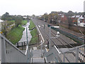 Tram lines and the River Leen