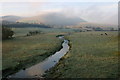 Garf Water looking upstream towards Dungavel Hill