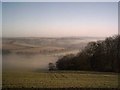 A misty Taw Valley from Trenchard Farm