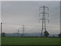 Pylons marching across the fields towards the Chilterns