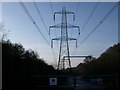 Pylons at entrance to sub station