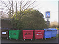 Recycling bins outside the White Hart public house, Cadnam