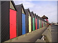 TM5491 : Beach huts near Claremont Pier by janet tench