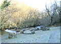 Picnic area and weir on Twrch river footpath