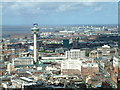 View from the  top of the Anglican Cathedral Tower, Liverpool.