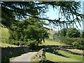 Walls, barn, lane and  footpath