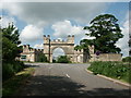 SK9686 : Former gateway to Fillingham Castle off the A15 north of Lincoln by Dave Hitchborne