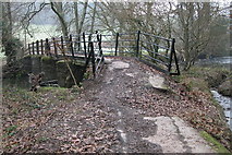 SS6813 : Footbridge over the Little Dart River by Philip Halling